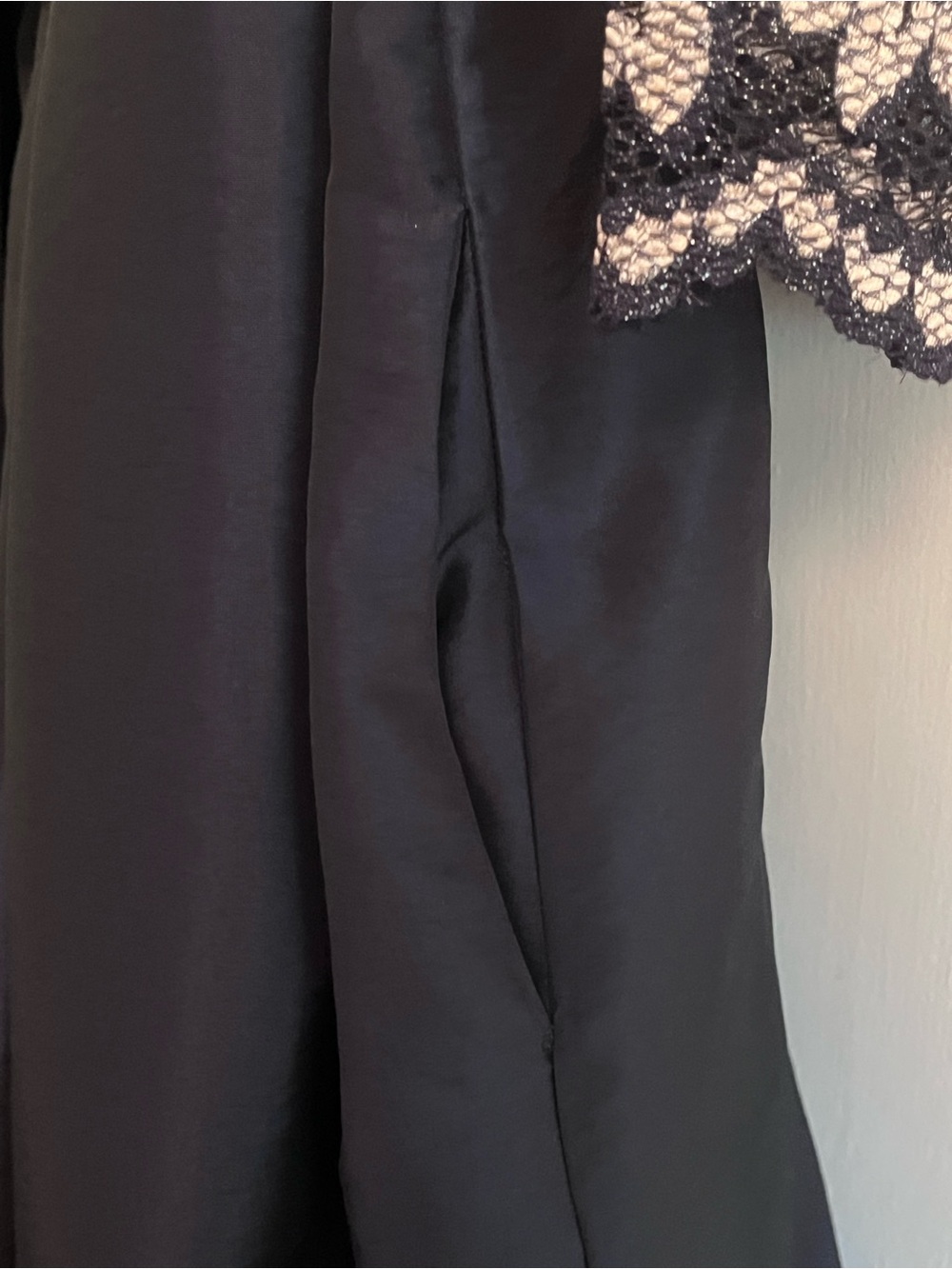 Jessica Howard Navy Satin Skirt with  Lace Bodice Maxi Dress - Picture 9 of 11